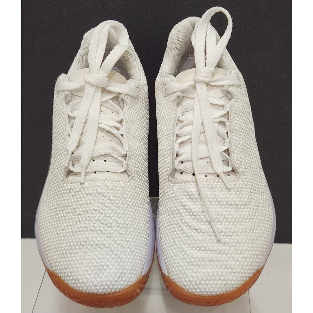 NOBULL Cream Knit Sneakers with Orange Outsole - Picture 3 of 9